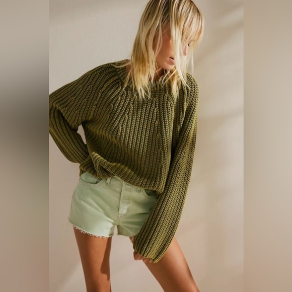 𝓯𝓹 Free People ~ Take Me Home Cotton Sweater in 🍒 Cherry - Picture 8 of 15